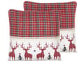 Miniatyrbillede 1 af 8: Pyntepuder Rød Hvid Polyester Bomuld Sæt 45 x 45 cm Små Firkantede Sofapuder til Stue Rensdyr Gingham Mønster Julepynt Dekor til Soveværelse