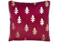 Miniatyrbillede 5 af 8: Pyntepuder Rød Sølv Velour Sæt 45 x 45 cm Små Firkantede Smukke Jule Puder med Juletræs Mønstre Tilbehør til Sofa og Sengen Dekoration