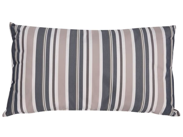 Pyntepuder Blå Beige Polyester Sæt 40 x 70 cm Små Aflange Mønstret Havepuder med Striber til Terrasse Vejr Bestandig Aftagelig Betræk