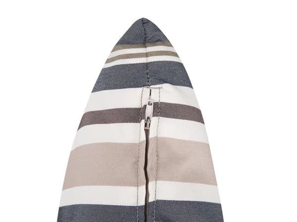 Pyntepuder Blå Beige Polyester Sæt 40 x 70 cm Små Aflange Mønstret Havepuder med Striber til Terrasse Vejr Bestandig Aftagelig Betræk