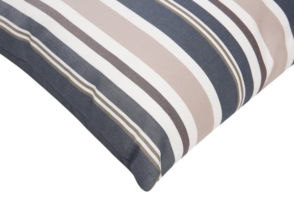 Pyntepuder Blå Beige Polyester Sæt 40 x 70 cm Små Aflange Mønstret Havepuder med Striber til Terrasse Vejr Bestandig Aftagelig Betræk