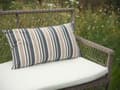 Miniatyrbillede 2 af 8: Pyntepuder Blå Beige Polyester Sæt 40 x 70 cm Små Aflange Mønstret Havepuder med Striber til Terrasse Vejr Bestandig Aftagelig Betræk