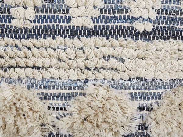 Koristetyyny sinibeige 45 x 45 cm 2 kpl geometrisella kuvioinnilla boho-tyyli