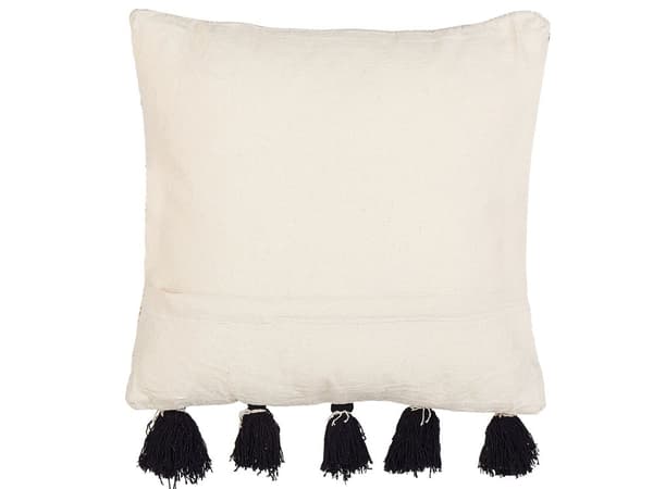 Koristetyyny mustabeige 45 x 45 cm 2 kpl geometrisella kuvioinnilla boho-tyyli
