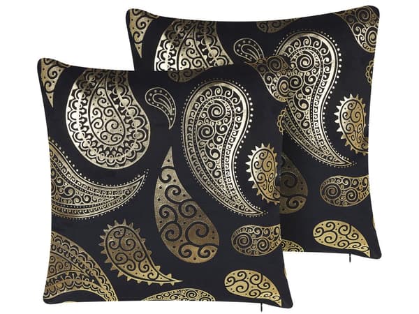 Koristetyyny kultainen 45 x 10 x 45 cm samettinen itämainen kuvio 2 kpl