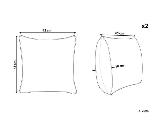 Koristetyyny monivärinen 45 x 10 x 45 cm polyesteri puuvillaa lehtikuvio 2 kpl