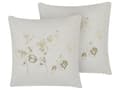 Miniatyrbillede 1 af 7: Pyntepuder Beige Guld Polyester Sæt 45 x 45 cm Små Firkantede Mønstrede Sofapuder til Stuen og Soveværelse Design Botanisk Blomster Tilbehør