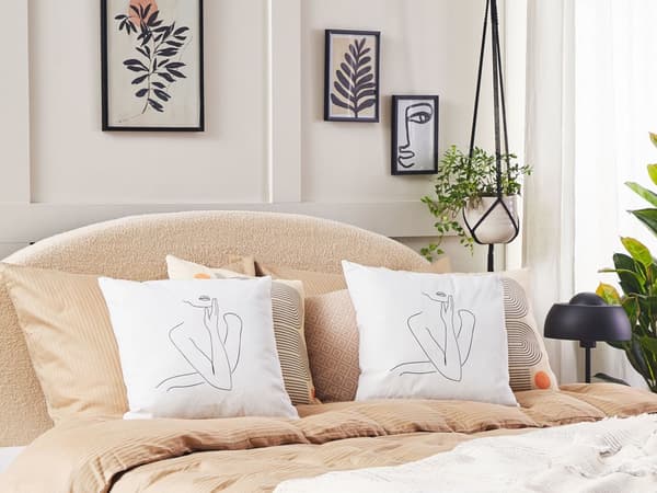 Pyntepudesæt 2 stk 30 x 50 cm 2 Hvide Pyntepuder Moderne Stil