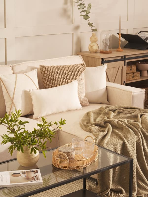 Pyntepudesæt 2 stk 45 x 45 cm Hvid Puder til Sofa