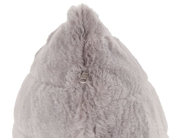 Pyntepuder Grå Polyester 45 x 45 cm Små Flotte Firkantede Bløde Fluffy Sofapuder til Stue med Kunstpels Puder til Seng Soveværelse Tilbehør
