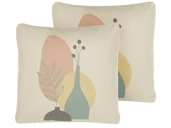 Pyntepudesæt 2 stk 45 x 45 cm Multifarvet Puder til Sofa Indendørs pyntepuder puder