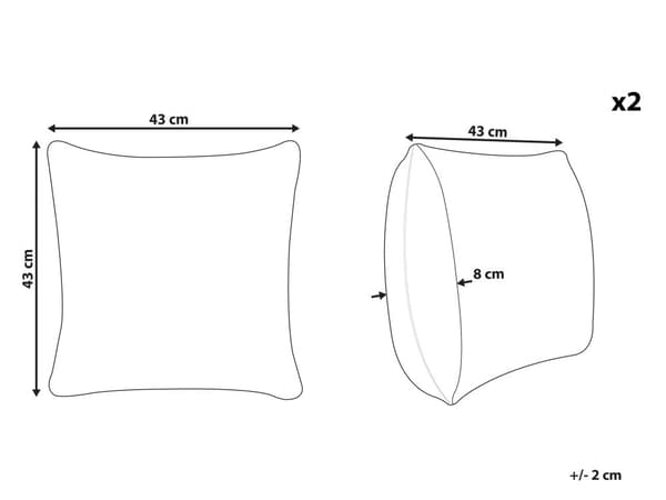 Pyntepuder Grøn Velour Polyester 43 x 43 cm 2 stk Dekorative Små Bløde Firkantede Sofapuder til Stue Soveværelse Puder til Seng Indendørs
