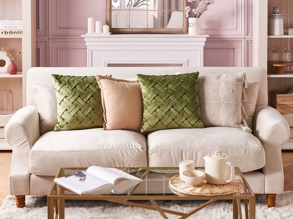 Pyntepuder Grøn Velour Polyester 43 x 43 cm 2 stk Dekorative Små Bløde Firkantede Sofapuder til Stue Soveværelse Puder til Seng Indendørs