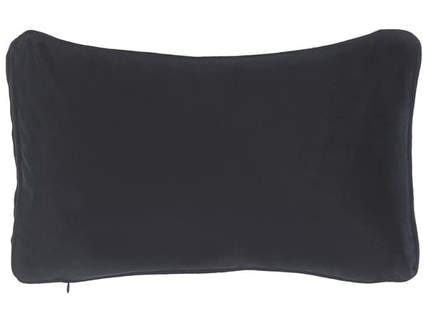 Sæt med 2 Dekorative Puder Sort Stof Stribet 30 x 50 cm Minimalistisk Moderne Tilbehør