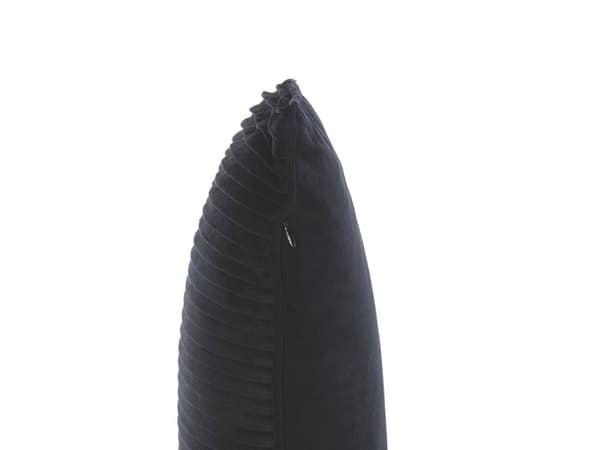 Sæt med 2 Dekorative Puder Sort Stof Stribet 30 x 50 cm Minimalistisk Moderne Tilbehør