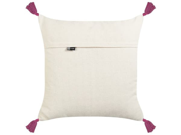 Pude Flerfarvet bomuld 50 x 50 cm Dyremotiv Håndlavet broderet aftageligt betræk med fyld Boho Style