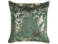 Miniatyrbillede 4 af 7: Sæt med 2 Pyntepuder Grøn Velour 45 x 45 cm Guld Blomsterfolie Print Glamour Dekor Accessories