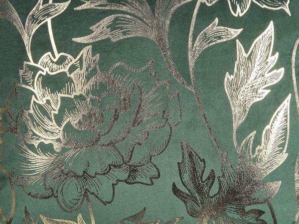 Sæt med 2 Pyntepuder Grøn Velour 45 x 45 cm Guld Blomsterfolie Print Glamour Dekor Accessories