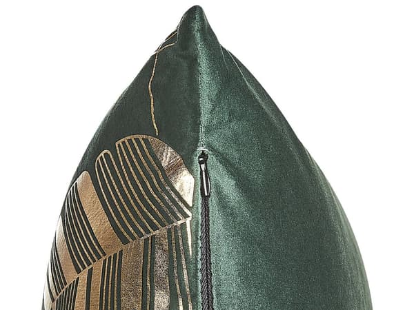 Sæt med 2 Pyntepuder Grøn Velour 45 x 45 cm Guldbladsfolietryk Glamour Dekor Accessories