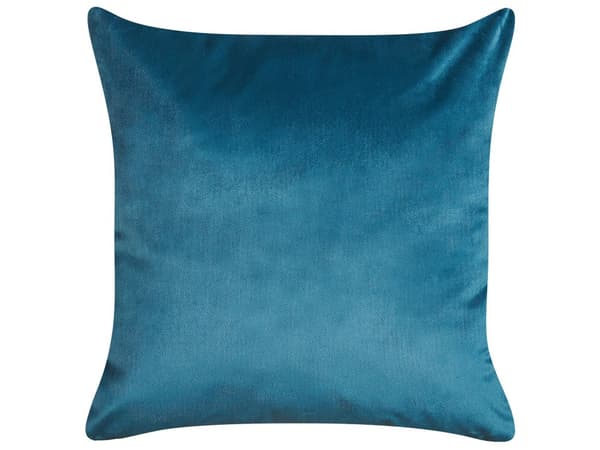 Sæt med 2 dekorative puder Blue Velour 45 x 45 cm Bladtryk Glamour Dekor Accessories