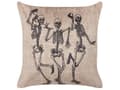 Miniatyrbillede 5 af 7: Sæt med 2 dekorative puder Beige velour 45 x 45 cm Skeletmønster Firkantet Moderne Halloween Dekorationstilbehør