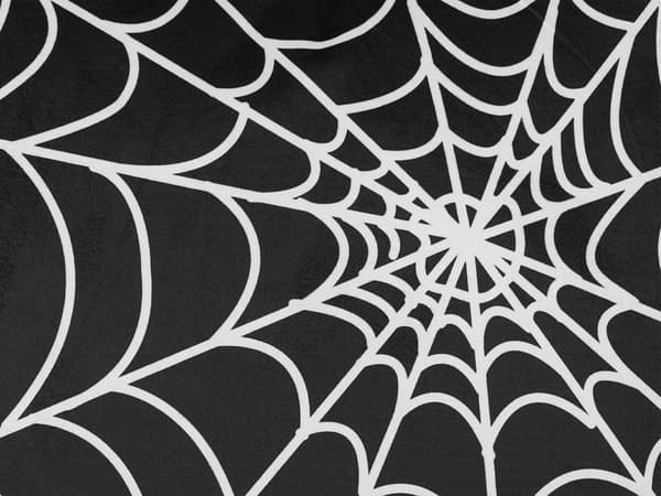 Pyntepude Sort Velour 45 x 45 cm Edderkoppemønster Firkantet Moderne Halloween Efterårsdekorationstilbehør