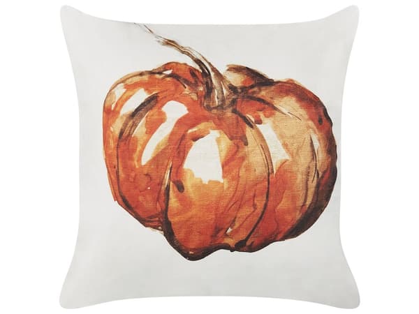 Pyntepude Beige Fløjl 45 x 45 cm Græskarmønster Firkantet Moderne Minimalistisk Efterårsdekorationstilbehør
