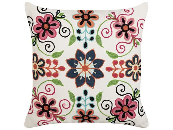 Koristetyyny monivärinen puuvilla villa 50 x 50 cm 2 kpl setti irrotettava päällinen boho-tyyli