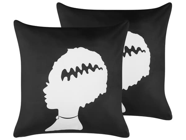 Koristetyyny mustavalkoinen 45 x 45 x 12 cm sametti 2 kpl Frankensteinin morsian neliö halloween