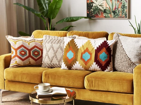Koristetyyny monivärinen puuvilla geometrinen kuvio 40 x 60 cm 2 kpl irrotettava päällinen boho-tyyli