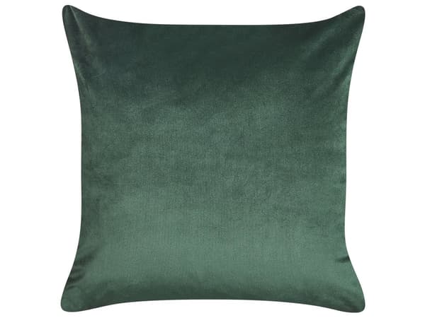 Koristetyynysetti vihreä sametti 45 x 45 cm kultainen lehtikuvio glamour-tyyli