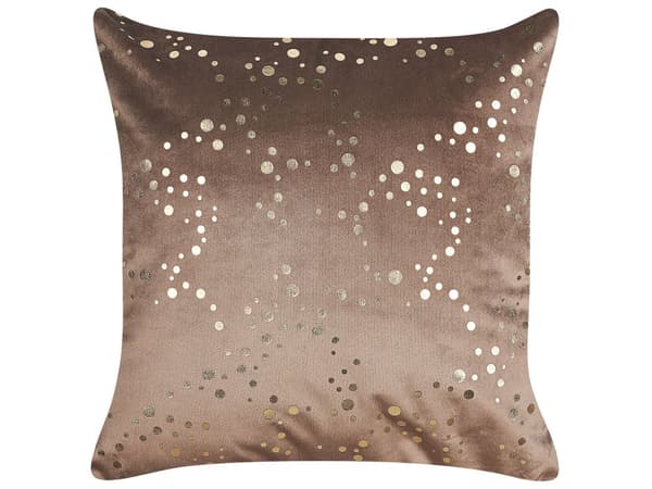 Koristetyynysetti ruskea sametti 45 x 45 cm kultaiset pilkut glamour-tyyli