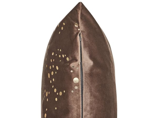 Koristetyynysetti ruskea sametti 45 x 45 cm kultaiset pilkut glamour-tyyli