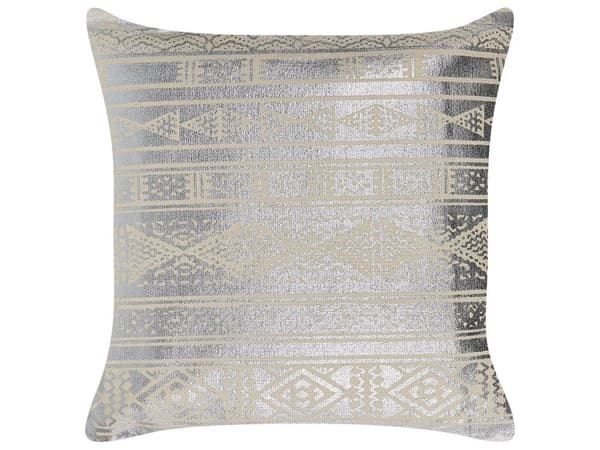 Koristetyyny hopea puuvilla 50 x 50 cm geometrinen kuvio glamour-tyyli