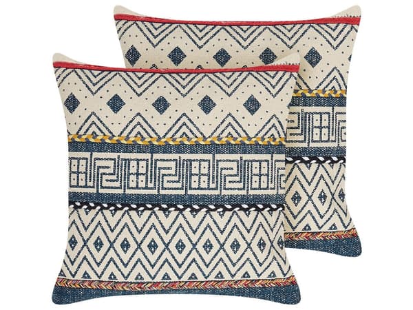 Koristetyyny monivärinen puuvilla 50 x 50 cm 2 kpl geometrinen kuvio boho-tyyli