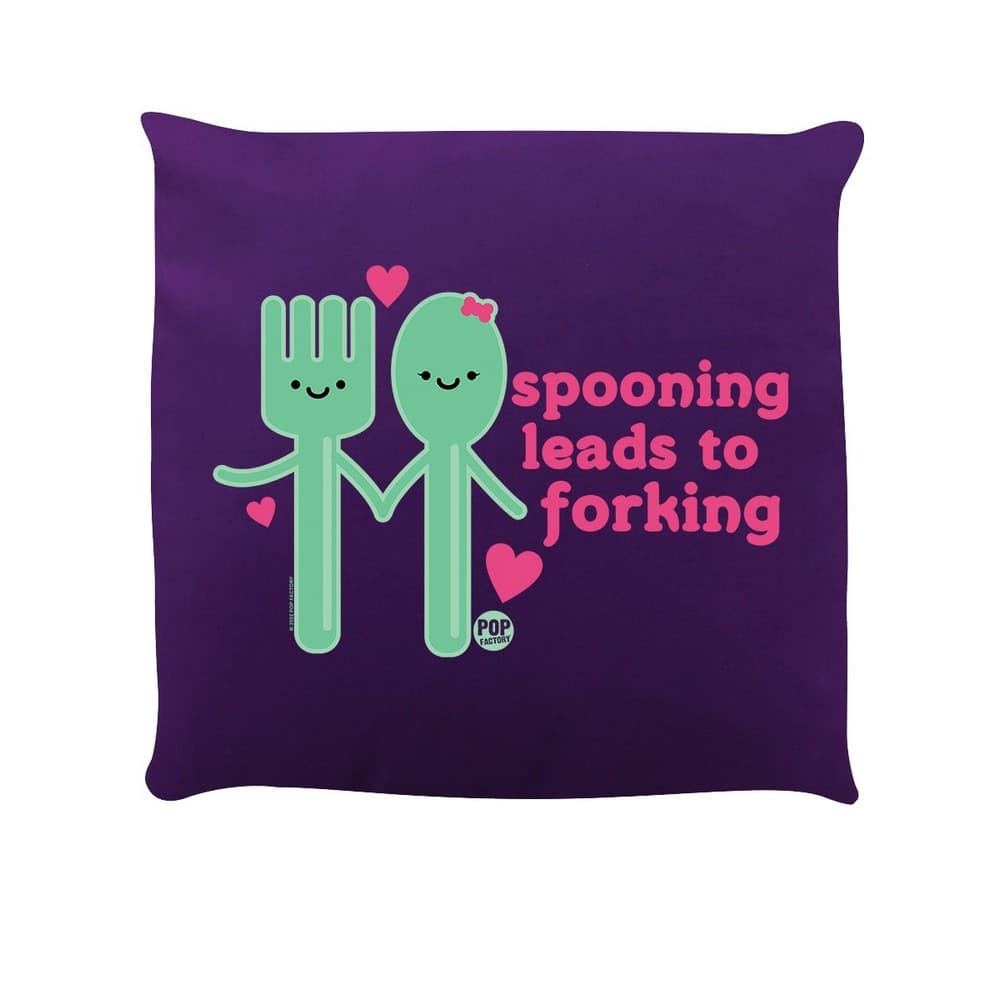 Pop Factory Spooning leder till gaffel fylld kudde