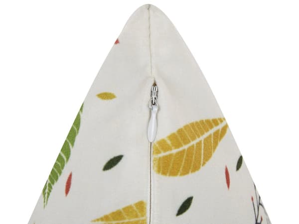 Pyntepude Hvid Multifarvet Velour 45 x 45 cm Lille Flot Firkantet Blød Sofapude til Stue Efterårsblade Pude til Seng Boho Tilbehør Soveværelse