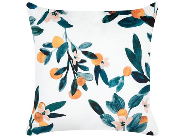 Pyntepuder Grøn Hvid Velour Sæt 45 x 45 cm Små Flotte Firkantede Bløde Sofapuder til Stuen Bladmønster Puder Seng Boho Tilbehør Soveværelse