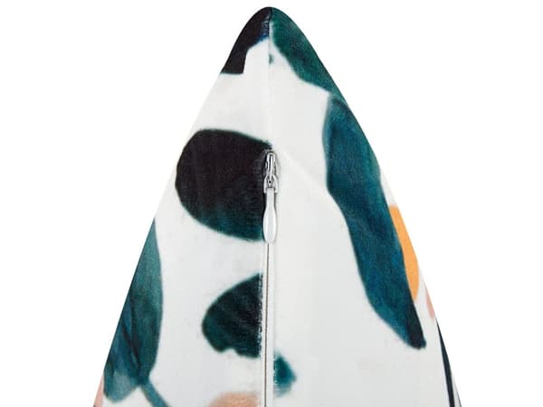 Pyntepuder Grøn Hvid Velour Sæt 45 x 45 cm Små Flotte Firkantede Bløde Sofapuder til Stuen Bladmønster Puder Seng Boho Tilbehør Soveværelse