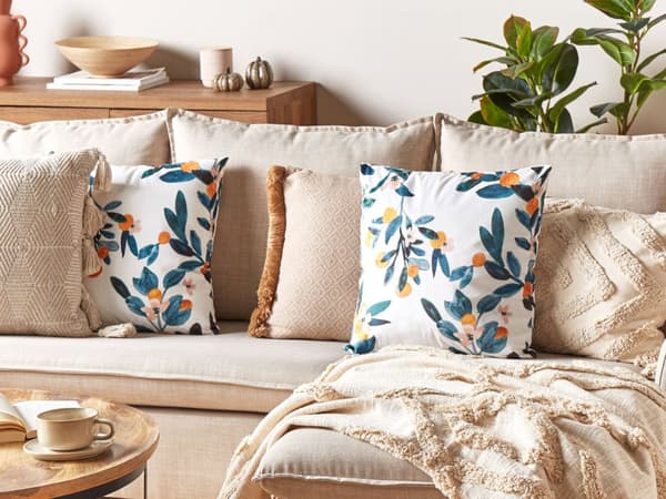 Pyntepuder Grøn Hvid Velour Sæt 45 x 45 cm Små Flotte Firkantede Bløde Sofapuder til Stuen Bladmønster Puder Seng Boho Tilbehør Soveværelse