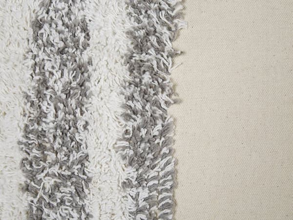 Koristetyyny beige harmaa 45 x 45 x 10 cm puuvilla 2 kpl raidallinen tupsut boho rustiikkinen