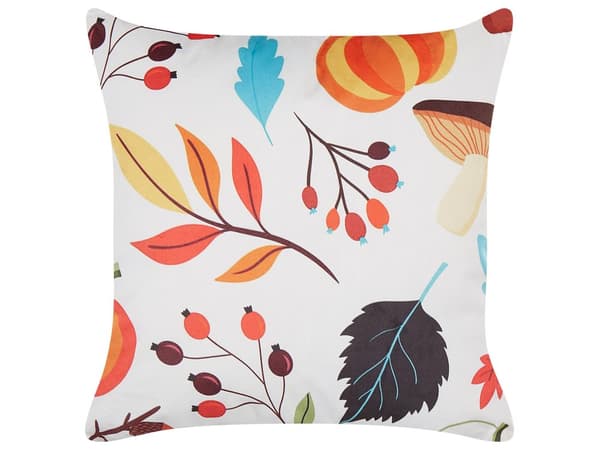 Koristetyyny monivärinen 45 x 45 x 14 cm sametti polyesteri 2 kpl lehtikuvio rustiikkinen