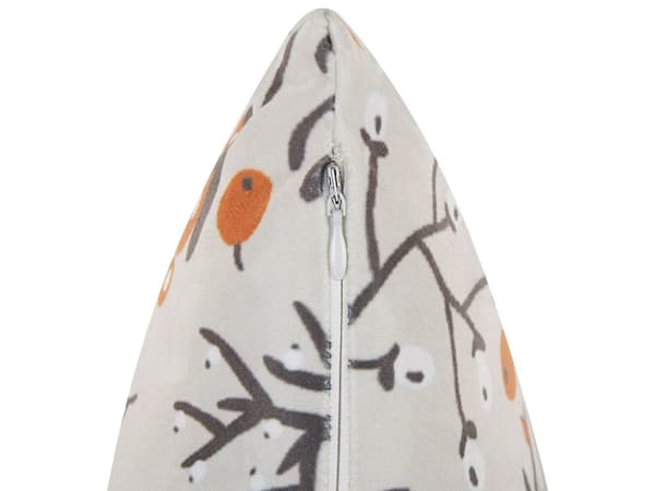 Sæt med 2 puder flerfarvet polyester fløjl 45 x 45 cm efterårsmotiv aftageligt betræk med fyld Boho Style