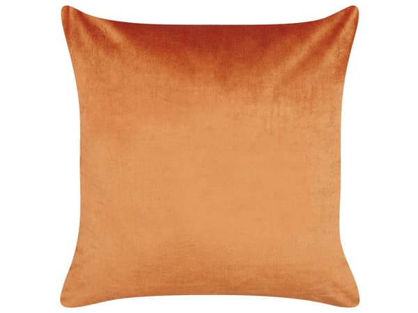Koristetyyny oranssi 45 x 45 x 10 cm sametti 2 kpl kultainen kasvokuvio glamour