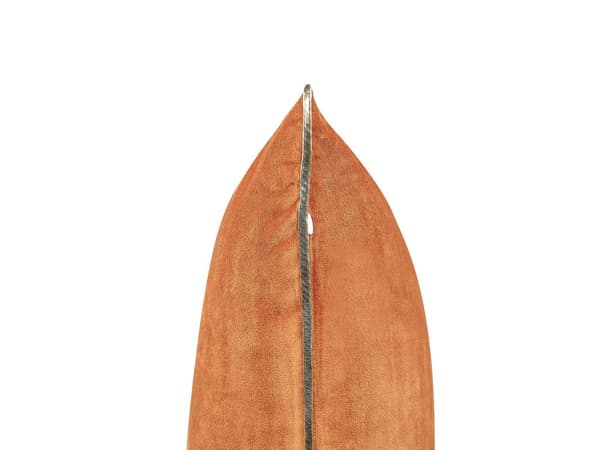 Koristetyyny oranssi 45 x 45 x 10 cm sametti 2 kpl kultainen kasvokuvio glamour