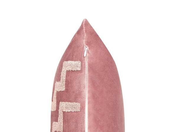 Sæt med 2 dekorative puder Lyserød Velour 45 x 45 cm Geometrisk mønster Glamour Accessories