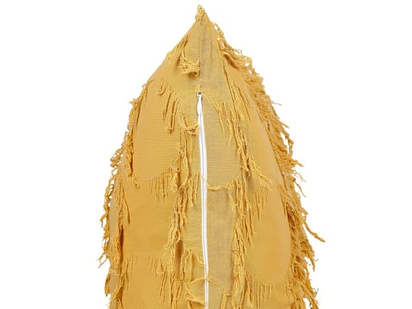 Pyntepude Gult stof 45 x 45 cm med kvaster Boho Retro Decor Accessories