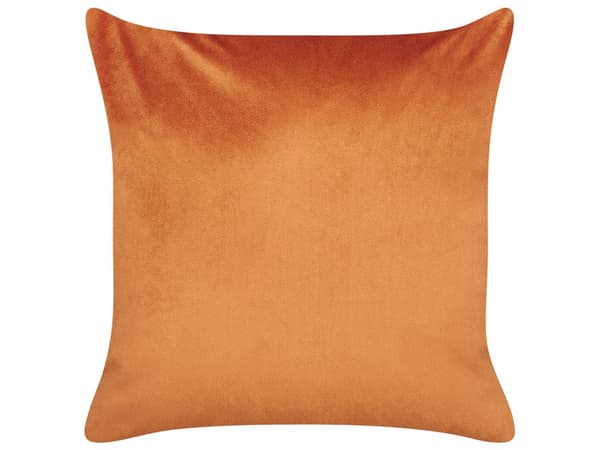 Sæt med 2 Pyntepuder Orange Velour 45 x 45 cm Guldbladsfolietryk Glamour Decor Accessories