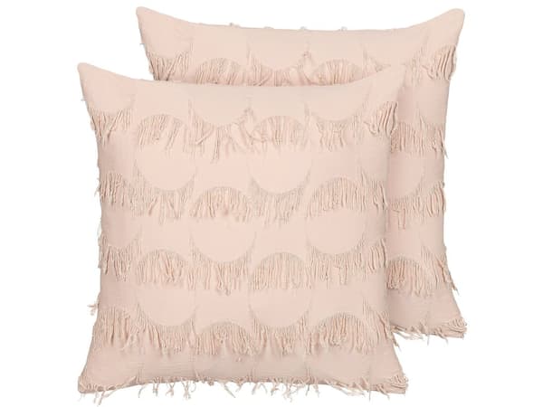 Pyntepude Pink stof 45 x 45 cm med kvaster Boho Retro Decor Accessories
