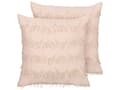 Miniatyrbillede 1 af 7: Pyntepude Pink stof 45 x 45 cm med kvaster Boho Retro Decor Accessories